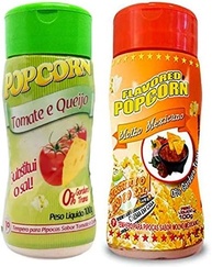 Temperos P/ Pipoca Popcorn Cx 12 Frascos. 6 Tomate e Queijo - 6 Molho Mexicano - imagem 1