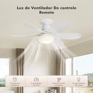Ventilador de Teto 20" com Luz LED Ajustável, Silencioso 30dB, Bivolt, Controle Remoto e Temporizador - imagem 3