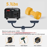 Conversor de Tensão Yinleader 500W: 110V para 220V e 220V para 110V - Energia Confiável em Qualquer Lugar! - imagem 3