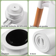 Garrafa Térmica Premium 1L com Cabo de Madeira - Ideal para Café e Chá - imagem 4