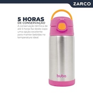 Buba Garrafa Térmica Rosa 400ml - Parede Dupla com Segurança e Estilo - imagem 5