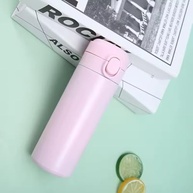 Garrafa Térmica Infantil Rosa 400ml com Canudo - Segura, Atóxica e Ideal para Escola - imagem 2
