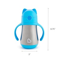Copo Térmico Inox com Canudo Cool Cat Azul - Munchkin | 237ml, Sem BPA e Antivazamento - imagem 4