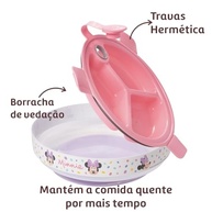 Prato Térmico Infantil Minnie com Ventosa e 3 Divisórias - Seguro, Divertido e Livre de BPA - imagem 5