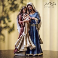 Sacro - Imagem da Sagrada Família Ternura em Resina Importada 30cm | Decoração Religiosa Elegante - imagem 3