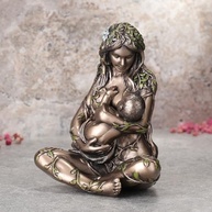Escultura em Miniatura Mãe Terra Gaia - 11cm Bronze Pintado à Mão | Decoração Exclusiva e Presente Premium - imagem 3