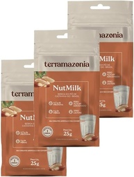 Kit 3X: Bebida Vegetal de Castanha do Pará em Pó NutMilk Sachê Terramazônia 25g - imagem 1