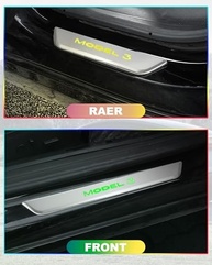 Ilumine seu Tesla Model 3: Luzes LED de Peitoril de Porta Prateadas (Kit 4 Peças) - imagem 3