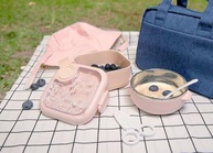Kit Alimentação Infantil Passeio Rosa - Tigela 2 Estágios + Colher e Tesoura Segura Marcus & Marcus - imagem 3