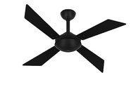 Ventilador de Teto Preto Tech 4 Pás Silencioso com Estrutura em Alumínio - Ideal para Varandas e Ambientes Modernos - imagem 2