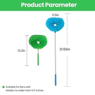 Limpador Multiuso de Microfibra para Ventilador de Teto, Janelas e Móveis | Ferramenta Reutilizável com Design Ergonômico - imagem 3