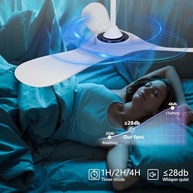 Ventilador de Teto KBZZ 106cm Branco – Silencioso, Reversível, 6 Velocidades, Controle Remoto - imagem 5