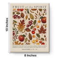 Fruit of the Spirit - Arte de Parede Cristã com Versículo Gálatas 5:22 | Tela emoldurada 20x25cm - imagem 2