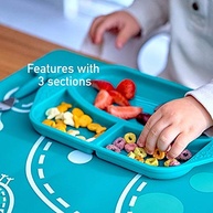Marcus e Marcus The Lion Cub – Prato Divisor em Silicone com 3 Compartimentos, Vermelho, 12+ Meses - imagem 5