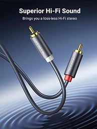 UGREEN Cabo RCA Estéreo 2RCA Macho para Macho: Som Hi-Fi para seu Home Theater (1M) - imagem 3