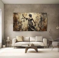 Quadro Decorativo Themis Dama da Justiça 90x60cm | Canvas Premium com Bordas Infinitas - imagem 2