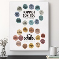 Arte de Parede para Terapia e Decoração de Escritório - Things I Can Control | Impressão em Tela 20x10" - imagem 1