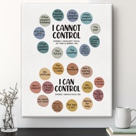 Arte de Parede para Terapia e Decoração de Escritório - Things I Can Control | Impressão em Tela 20x10" - imagem 2