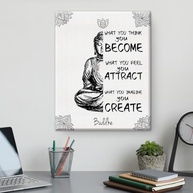 Arte Espiritual Budista em Tela | Pintura 'What You Think You Become' para Sala de Meditação - imagem 5