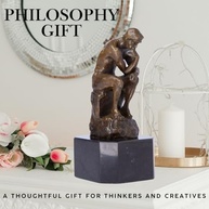Escultura de Bronze The Thinker 17,5 cm - Estátua Decorativa Premium para Casa e Escritório - imagem 3