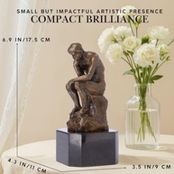 Escultura de Bronze The Thinker 17,5 cm - Estátua Decorativa Premium para Casa e Escritório - imagem 4