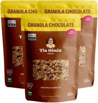 Kit 3 Granola Gotas de Chocolate Coco Cereal 200g cada Tia Sônia - imagem 1