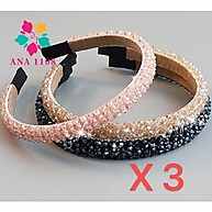 Tiara com Miçangas e Cristais: Kit 3 Peças Elegantes - imagem 1
