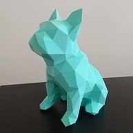 Bulldog Francês Sentado Decorativo 3D Azul Tiffany - 15 cm | Decoração Moderna e Estilosa - imagem 3