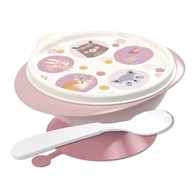Kit Alimentação Bebê Rosa 4 Peças - Prato Térmico, Tigela com Ventosa, Pote e Caneca Segura - imagem 4
