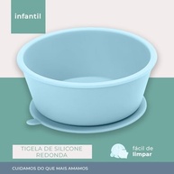 Tigela de Silicone Redonda HOMELIFE NT-26 Azul - Segura, Prática e Livre de BPA para Bebês - imagem 3