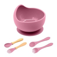 Tigela e Talheres de Silicone Life para Bebês - Rosa | Segurança, Conforto e Praticidade nas Refeições - imagem 2