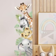 Decalques de Parede Animais da Selva em Aquarela | Tigre, Elefante, Girafa | Removíveis | Ideal para Berçário, Quarto Infantil e Sala de Jogos - imagem 3