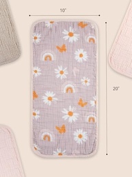 Panos para Arrotar Bebê Musselina TILLYOU - 100% Algodão Macio, 6 Camadas Absorventes, Pacote com 10 - imagem 3