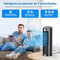 Ventilador Torre Hivento com Controle Remoto, 3 Velocidades, Oscilação 70°, Timer 7,5h - imagem 4