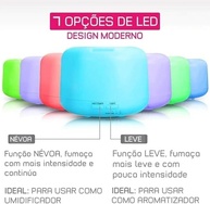 Difusor Aromatizador Ultrassônico com 7 Cores LED, Timer e Controle Remoto | Umidifica, Purifica e Ilumina Ambientes - imagem 4