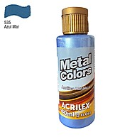 Tinta Acrílica Metal Colors Azul Mar 60ml - Brilho e Qualidade - imagem 1