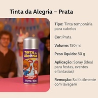 Tinta Spray Alegria 150ml Prata - Alta Cobertura e Brilho Metálico - imagem 5