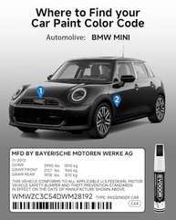 Tinta de retoque Nanug branca metálica (C6A) compatível com Bmw Mini tinta de retoque 2 em 1 para reparo de lascas e cortes com 2 microaplicadores descartáveis - imagem 4
