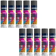 Kit 10x Tinta Spray Preto Brilhante 400ml - Uso Geral em Aço, Ferro, Couro, Gesso e Cerâmica | Universo - imagem 1