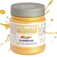 Tinta Acrílica Decorfix Metalizada Dourada 250ml - Brilho Intenso e Durabilidade - imagem 3