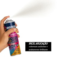 Tinta Spray 400ml Branco Fosco Uso Geral em Aço Ferro Couro Gesso Cerâmica | Universo | Kit 03 un - imagem 5