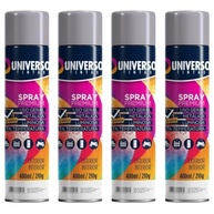 Tinta Spray 400ml Cinza Uso Geral em Aço Ferro Couro Gesso Cerâmica | Universo | Kit 04 un - imagem 2