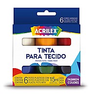 Tinta para Tecido Acrilex: 6 Cores Vibrantes! - imagem 1