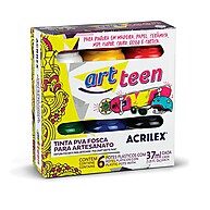 Tinta PVA Fosca Acrilex: 6 Cores Vibrantes! - imagem 1
