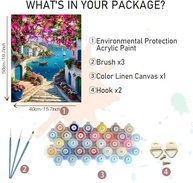 Kit de Pintura por Números para Adultos - DIY com Tela 41x50cm, Pincéis e Tintas Acrílicas - imagem 3