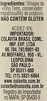 Vinagre De Vinho Tinto Colavita 500Ml - imagem 3
