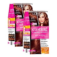 Tintura Casting Creme Gloss 670 Chocolate com Pimenta – Kit com 2 Unidades - imagem 1