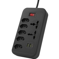 Régua de Energia com 5 Tomadas, 3 USB (1 Tipo-C) e Proteção contra Sobrecarga - Preto - imagem 2