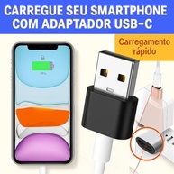 Adaptador USB Tipo C para USB Comum (Tipo A), Carregamento Rápido 30W, OTG Plug, Compatível com iPhone 11 12 13 14 Pro Max, Android, Carro, Power Bank, Transferência de Dados - imagem 4