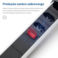 Régua de Energia Inteligente com 3 Tomadas e 2 USBs (Tipo-A + Tipo-C) - Segurança e Praticidade - imagem 4